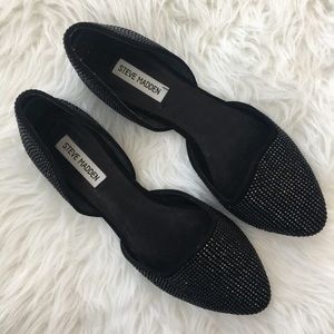 Steve Madden | Vamp-R Black Rhinestone Flats